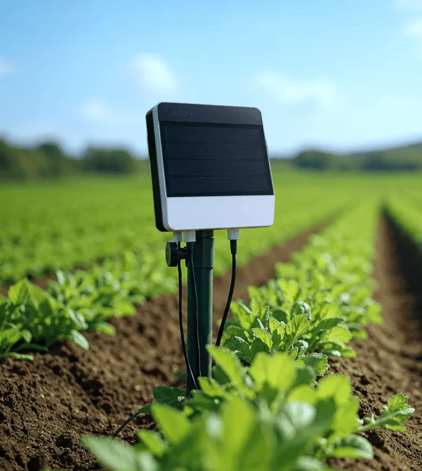 Agroop Pulse field device installed in a crop field
