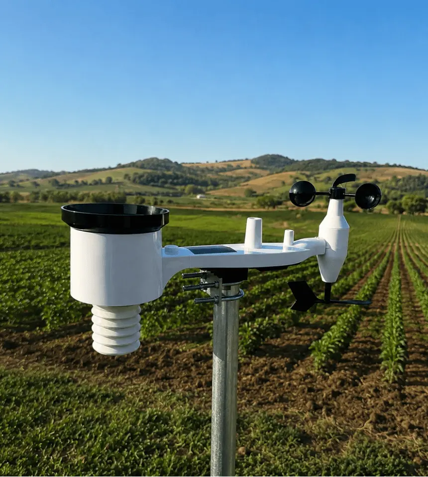 Sky WS weather station installed in an agricultural field